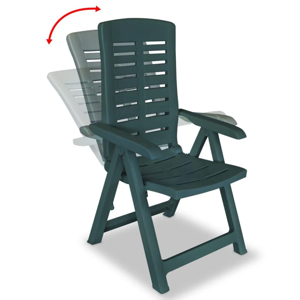Cadeiras de jardim reclináveis 2 pcs plástico verde