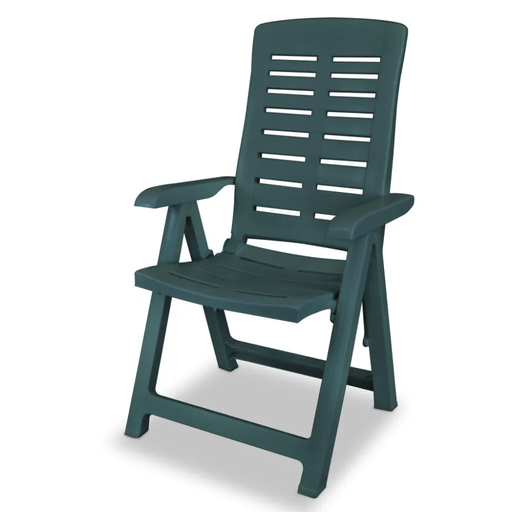 Cadeiras de jardim reclináveis 2 pcs plástico verde