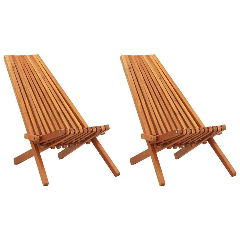 Cadeiras lounge de exterior dobráveis 2 pcs acácia maciç