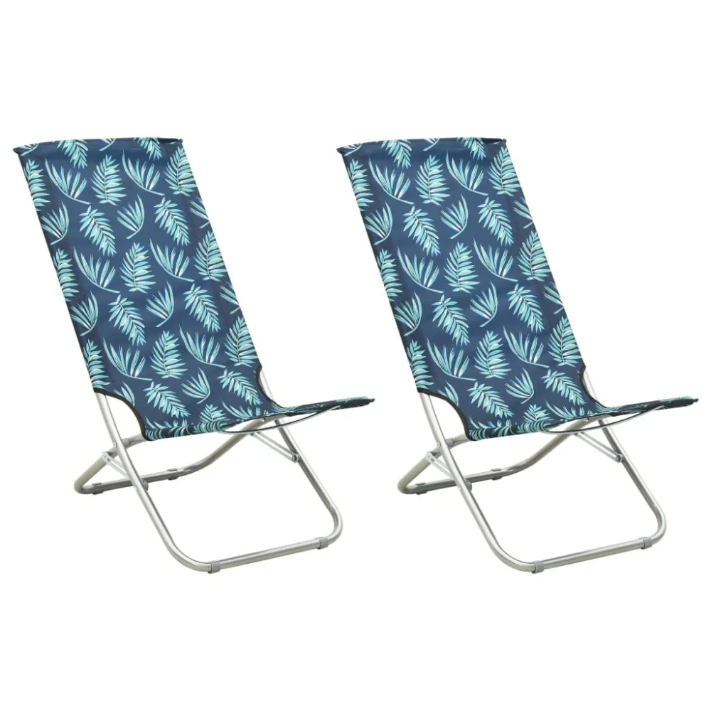 Cadeiras de praia dobráveis 2 pcs tecido regular de folhas