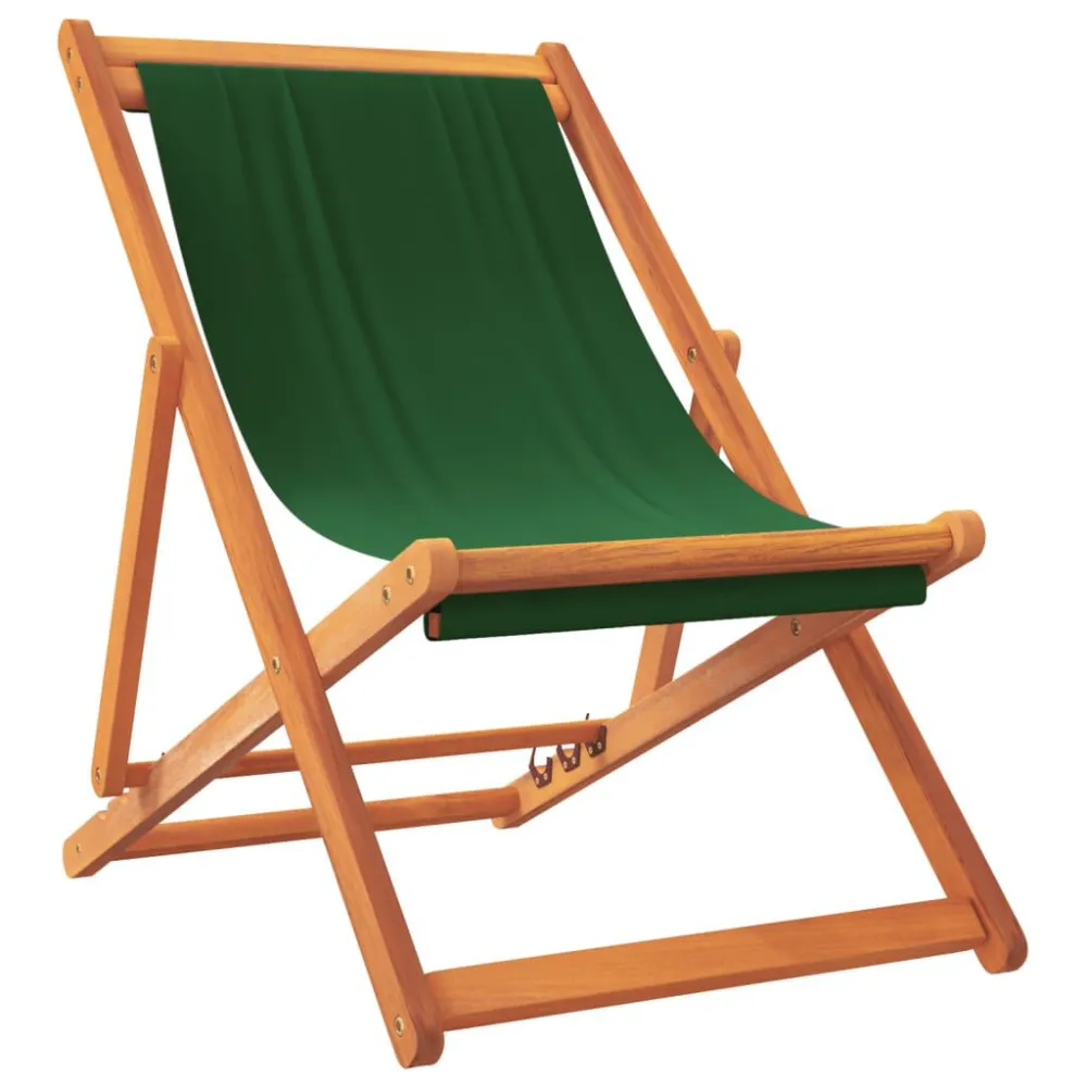 Cadeiras de praia dobráveis 2 pcs tecido verde