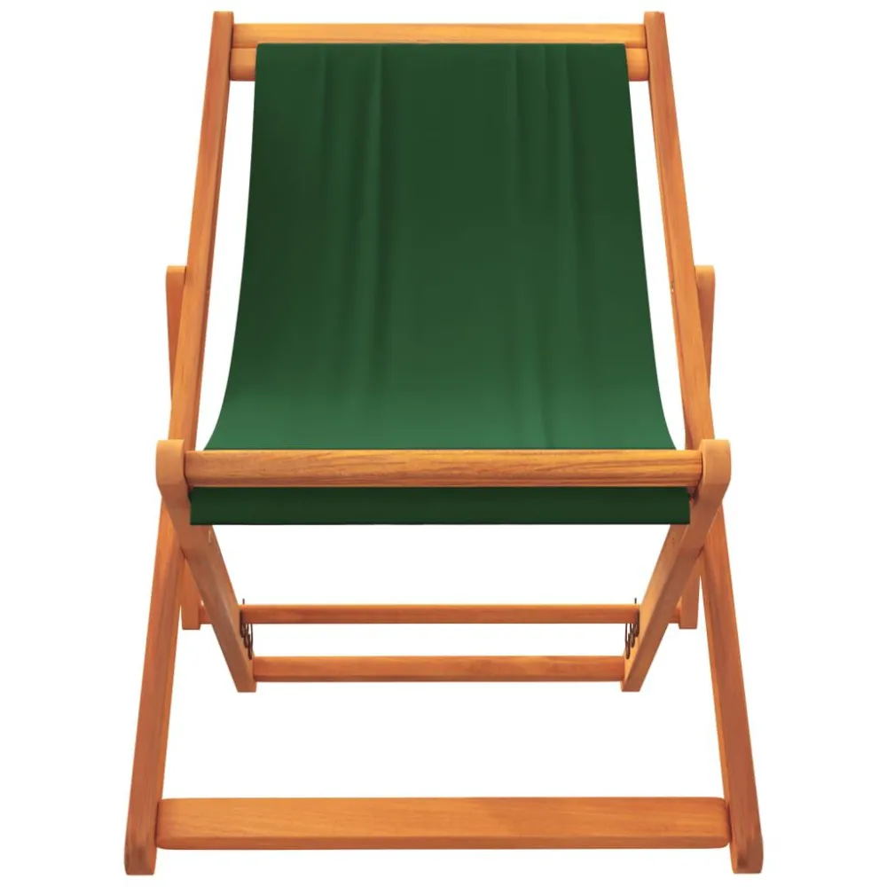 Cadeiras de praia dobráveis 2 pcs tecido verde