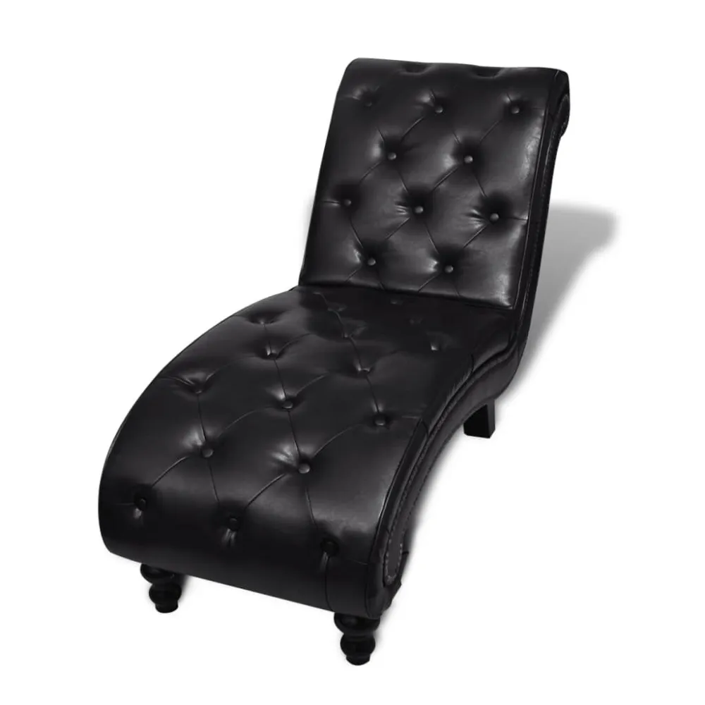 Chaise longue couro artificial castanho