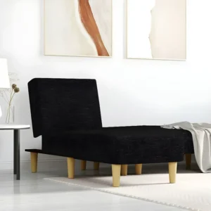 Chaise longue tecido preto