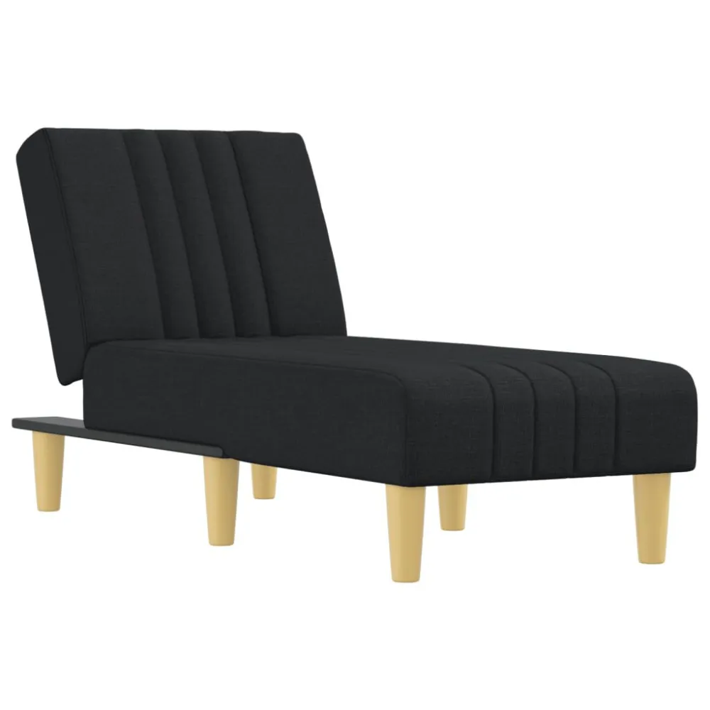 Chaise longue tecido preto