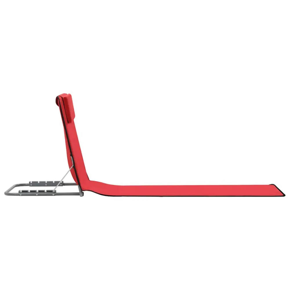 Colchões de praia dobráveis 2 pcs ço e tecido vermelho