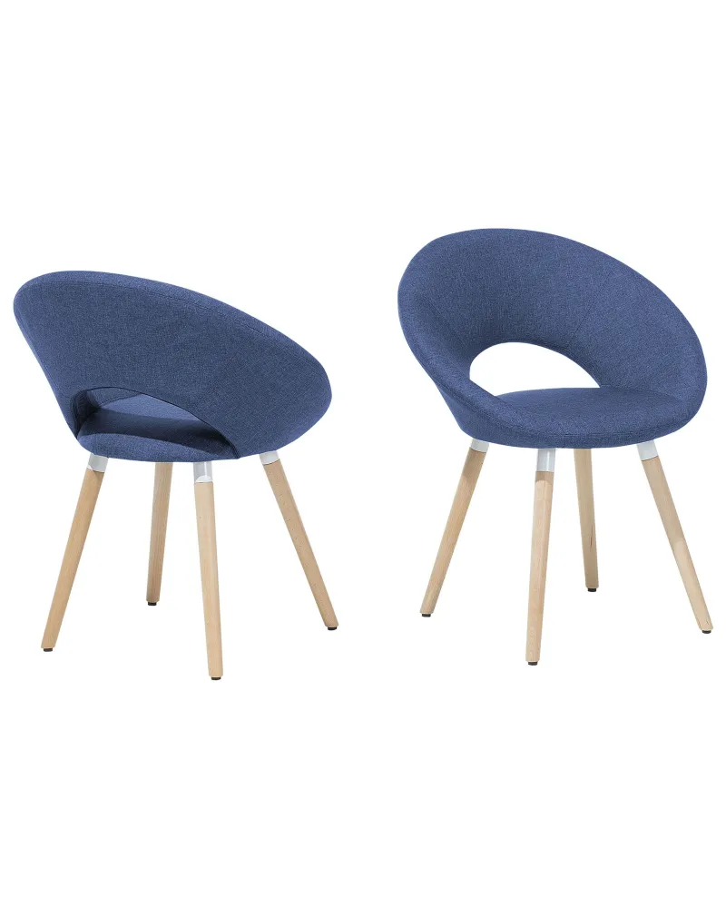 Conjunto de 2 cadeiras estofadas azul marinho ROSLYN