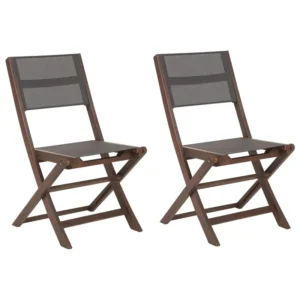 Conjunto de 2 cadeiras de jardim CESANA Madeira de acácia Castanho obscuro