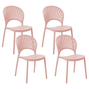 Conjunto de 4 cadeiras de jardim OSTIA Material sintético Rosa pastel