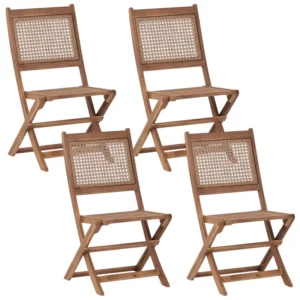 Conjunto de 4 cadeiras de jardim PARAGGI Castanho distinto