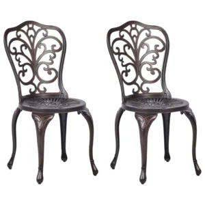 Conjunto de 2 cadeiras de jardim TRIORA Metálico Castanho