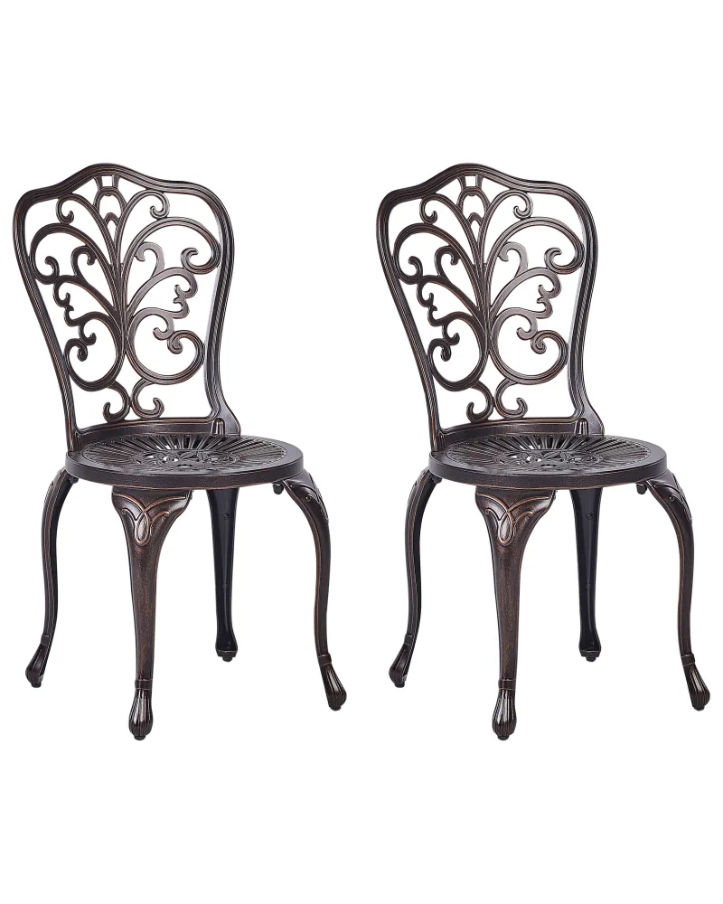 Conjunto de 2 cadeiras de jardim TRIORA Metálico Castanho