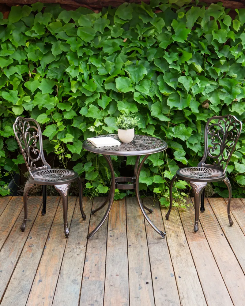 Conjunto de 2 cadeiras de jardim TRIORA Metálico Castanho