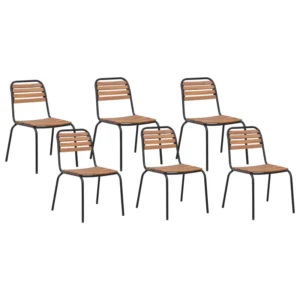 Conjunto de 6 cadeiras de jardim VALLESE Madeira de acácia Castanho nítido