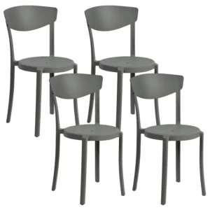 Conjunto de 4 cadeiras de jardim VIESTE Material sintético Cinzento apagado