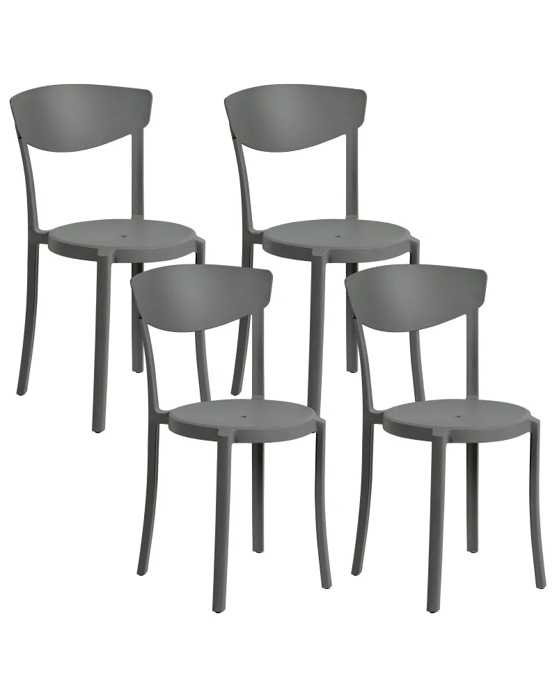 Conjunto de 4 cadeiras de jardim VIESTE Material sintético Cinzento apagado