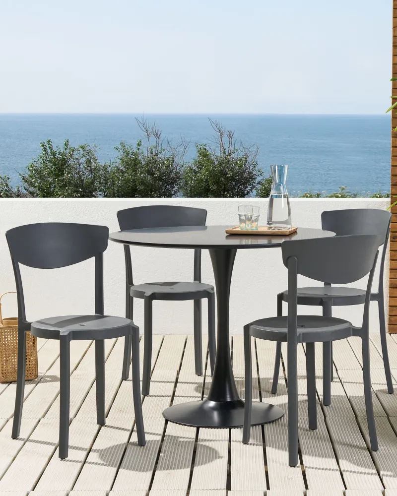 Conjunto de 4 cadeiras de jardim VIESTE Material sintético Cinzento apagado