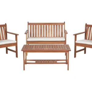Conjunto lounge ALTIDONA Madeira de acácia Branco creme