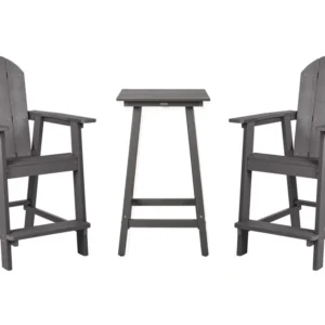 Conjunto de varanda com 2 lugares cinzento apagado ADIRONDACK