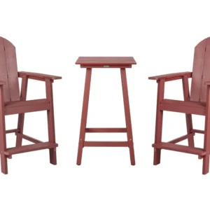 Conjunto de varanda com 2 lugares vermelho ADIRONDACK