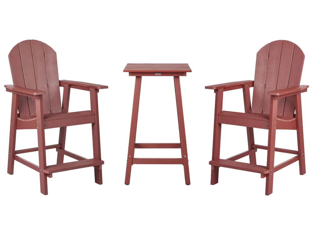Conjunto de varanda com 2 lugares vermelho ADIRONDACK