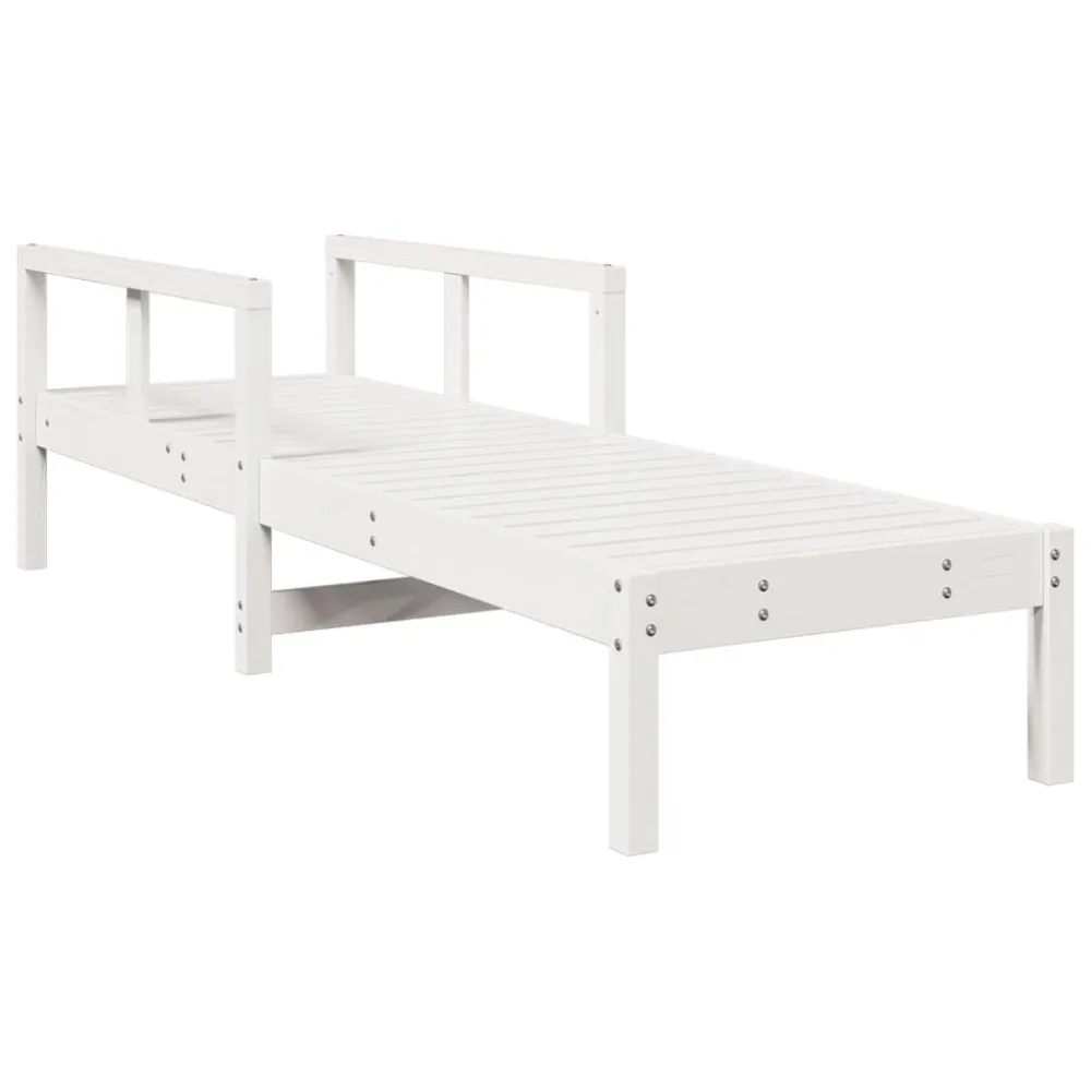 Espreguiçadeira 199,5x62x55 cm madeira de pinho maciç branco