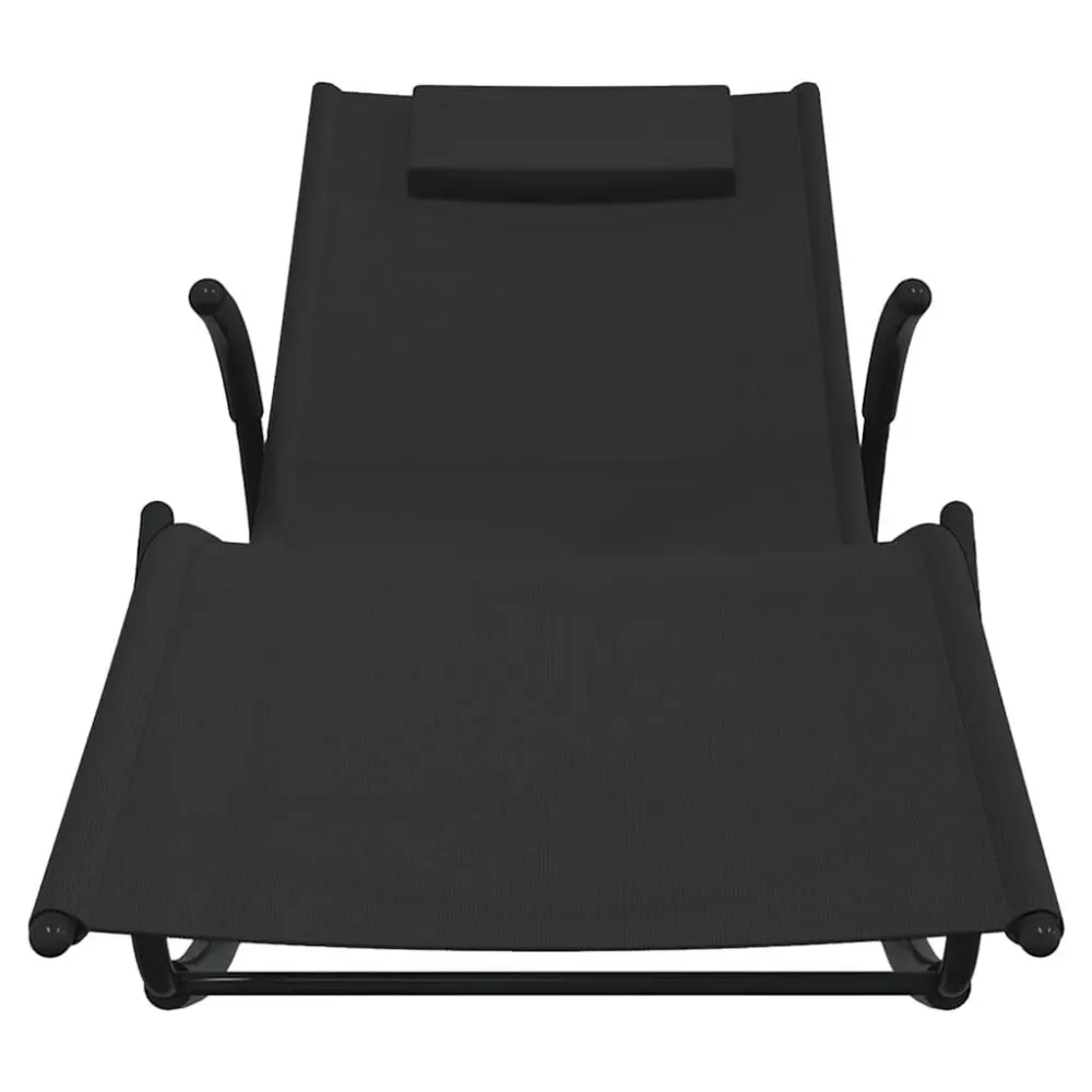 Espreguiçadeira baloiço ço e textilene preto