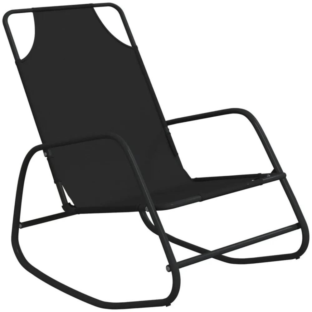 Espreguiçadeira baloiço ço e textilene preto