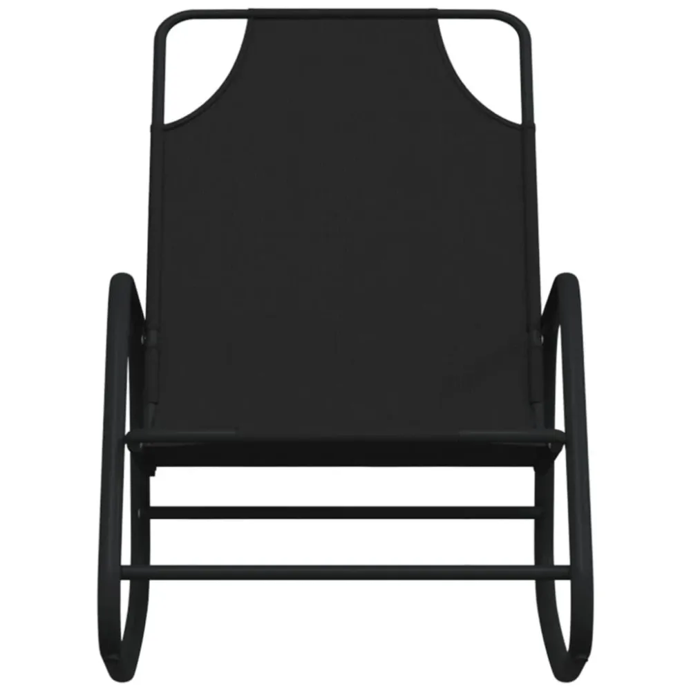 Espreguiçadeira baloiço ço e textilene preto