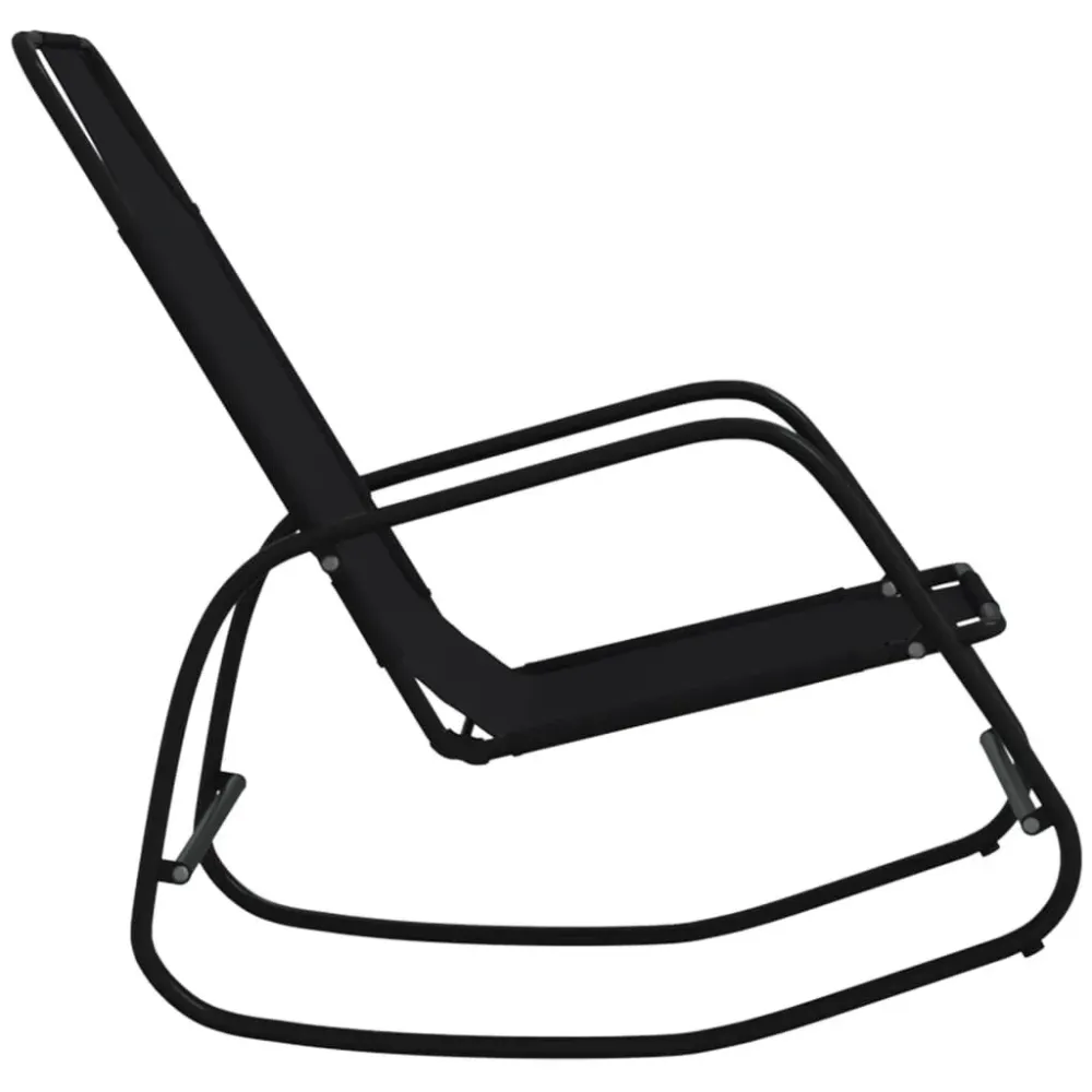 Espreguiçadeira baloiço ço e textilene preto