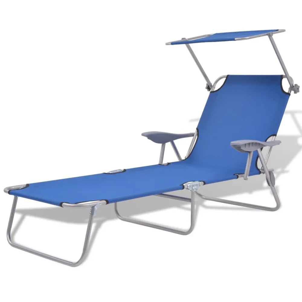 Espreguiçadeira com toldo ço azul
