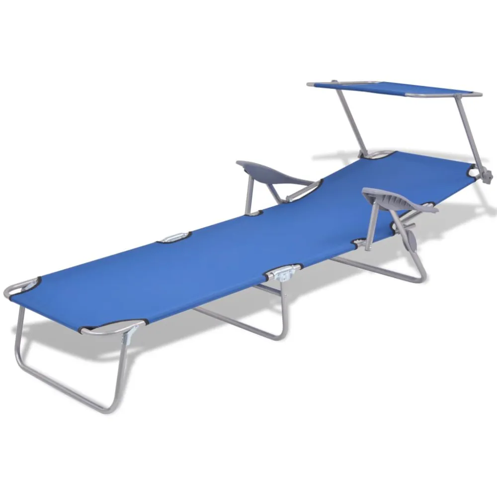 Espreguiçadeira com toldo ço azul