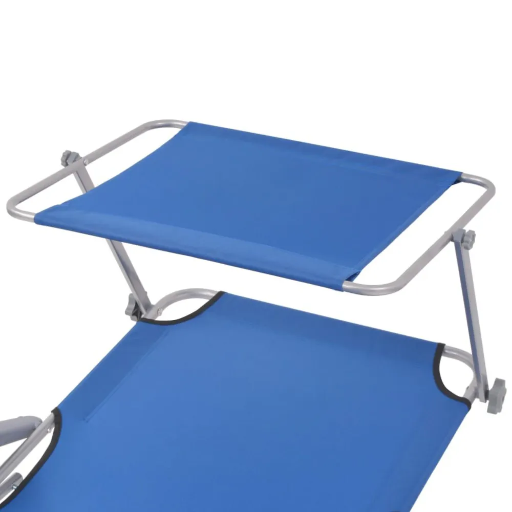 Espreguiçadeira com toldo ço azul