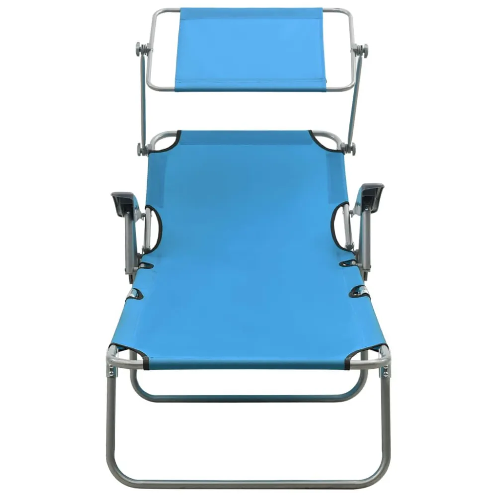 Espreguiçadeira com toldo ço azul