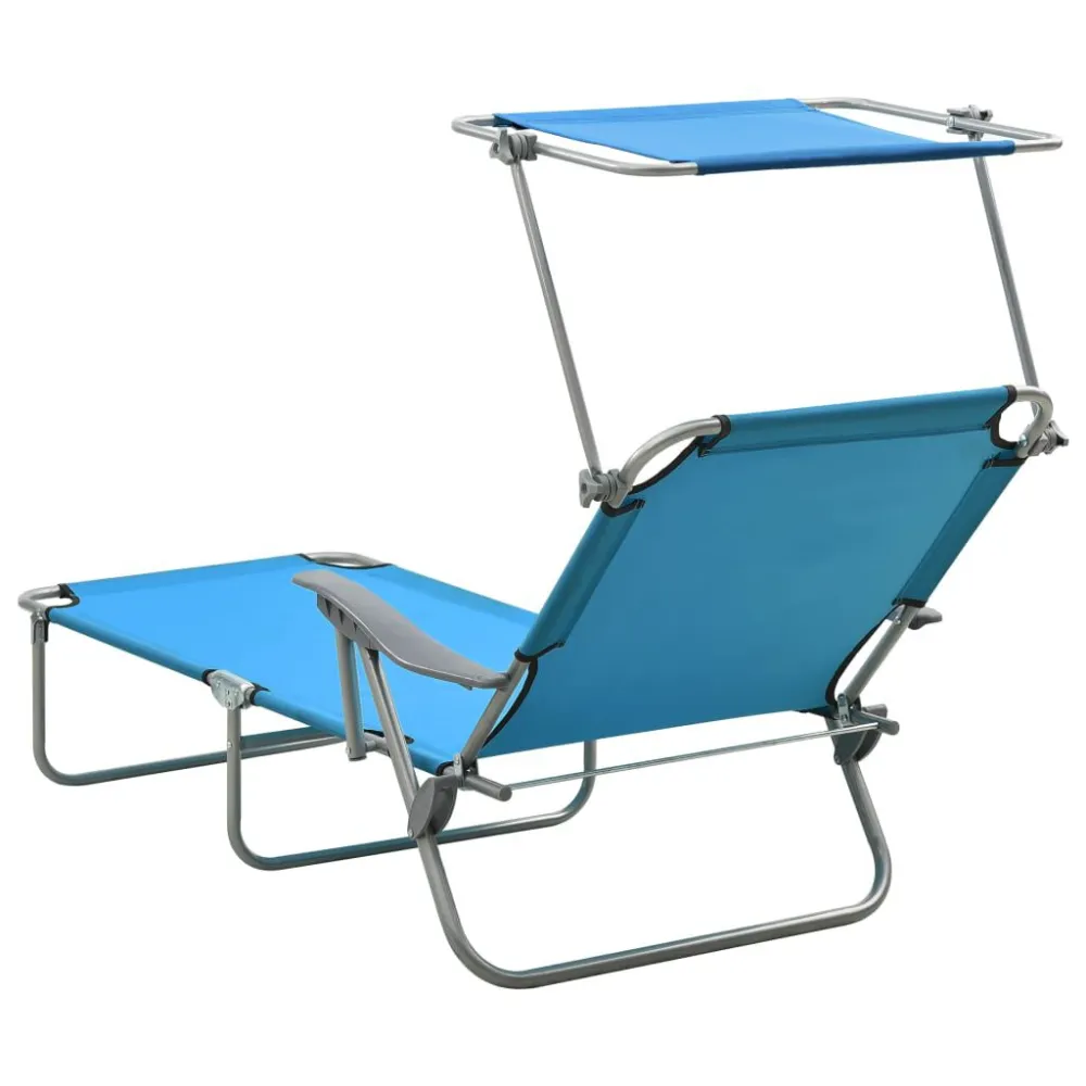 Espreguiçadeira com toldo ço azul