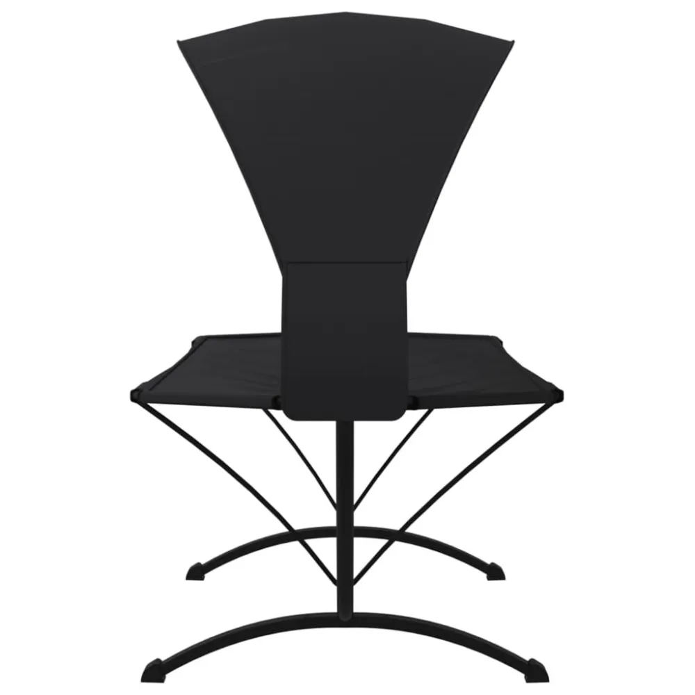 Espreguiçadeira exterior com toldo ço e tecido oxford preto