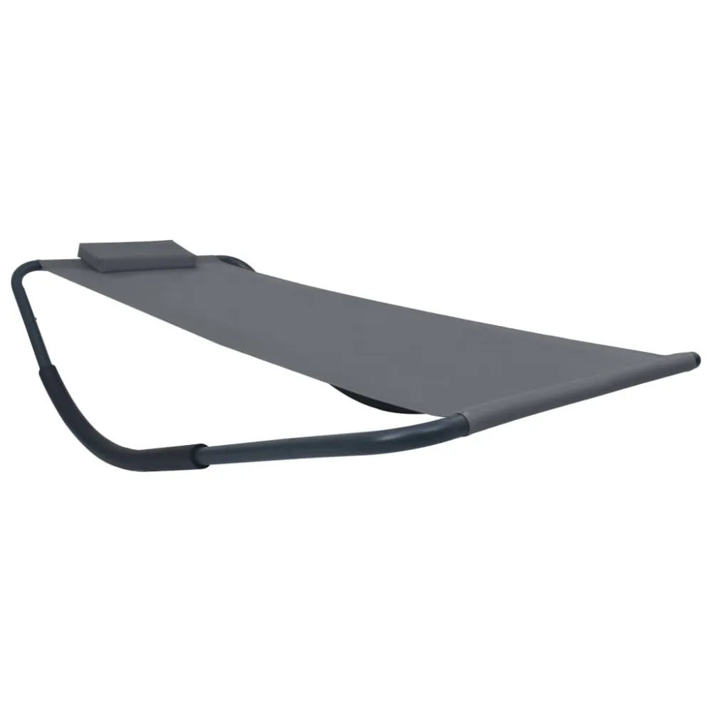 Espreguiçadeira de jardim 200x90 cm ço cinzento