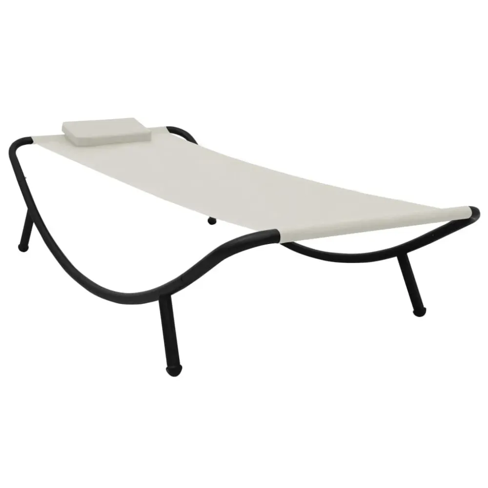 Espreguiçadeira de jardim 200x90 cm ço creme