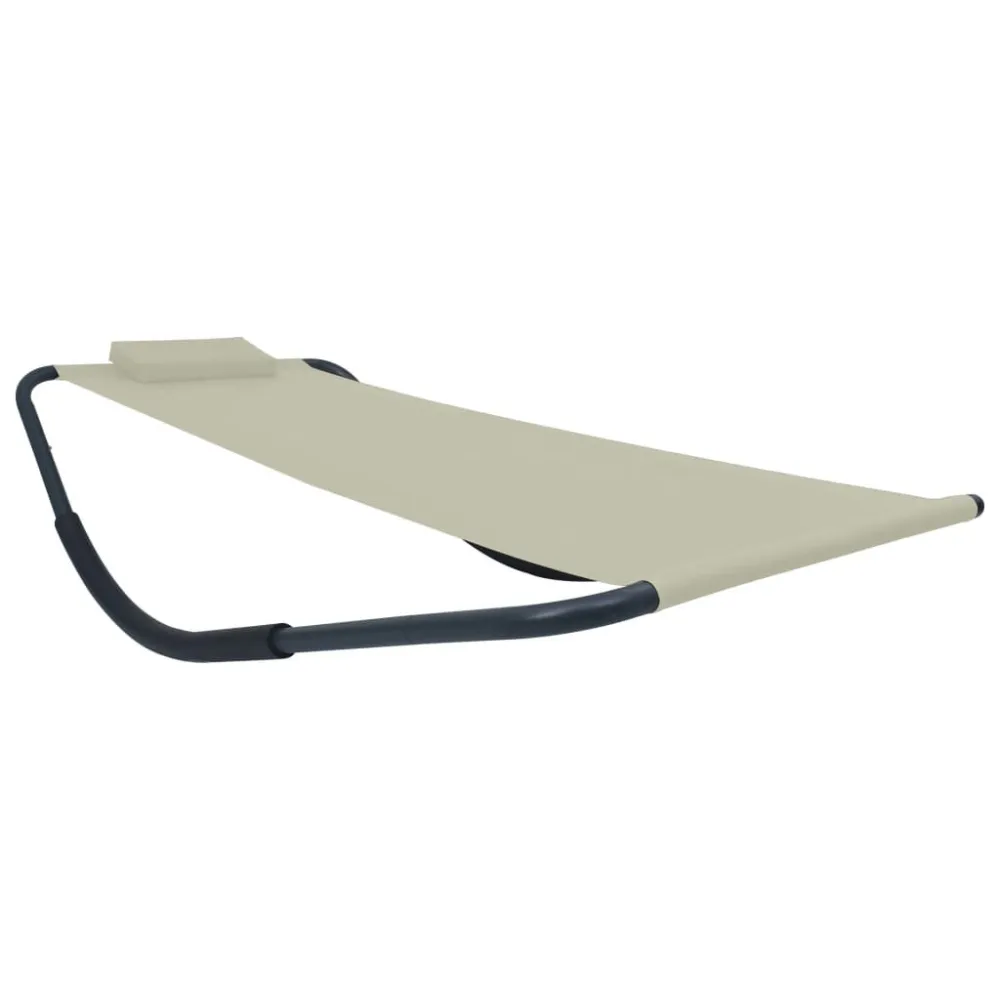 Espreguiçadeira de jardim 200x90 cm ço creme