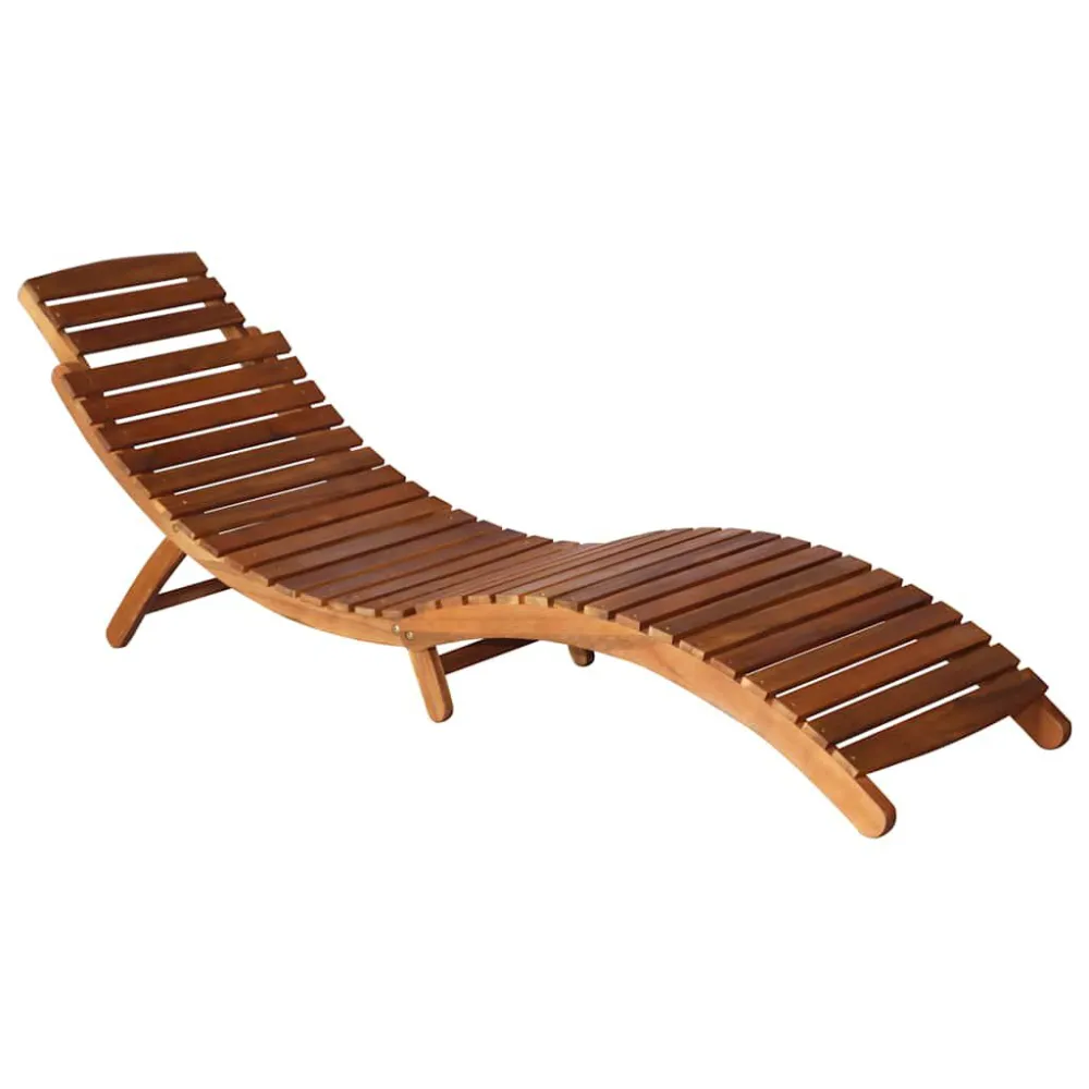 Espreguiçadeira de jardim com mesa e almofadão acácia maciç