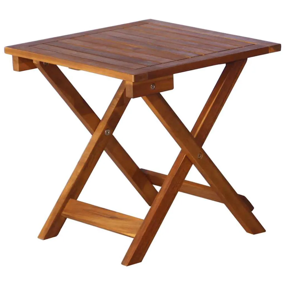 Espreguiçadeira de jardim com mesa e almofadão acácia maciç