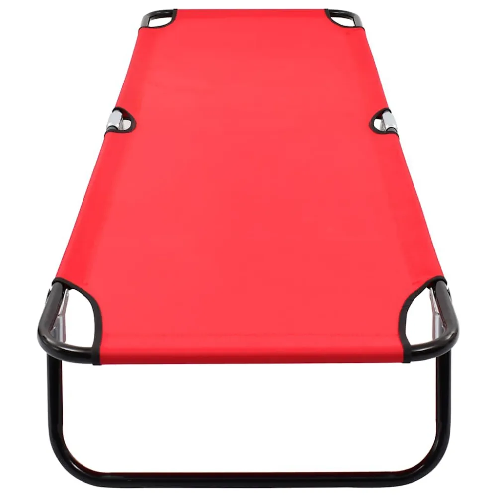 Espreguiçadeira/cama dobrável ço vermelho