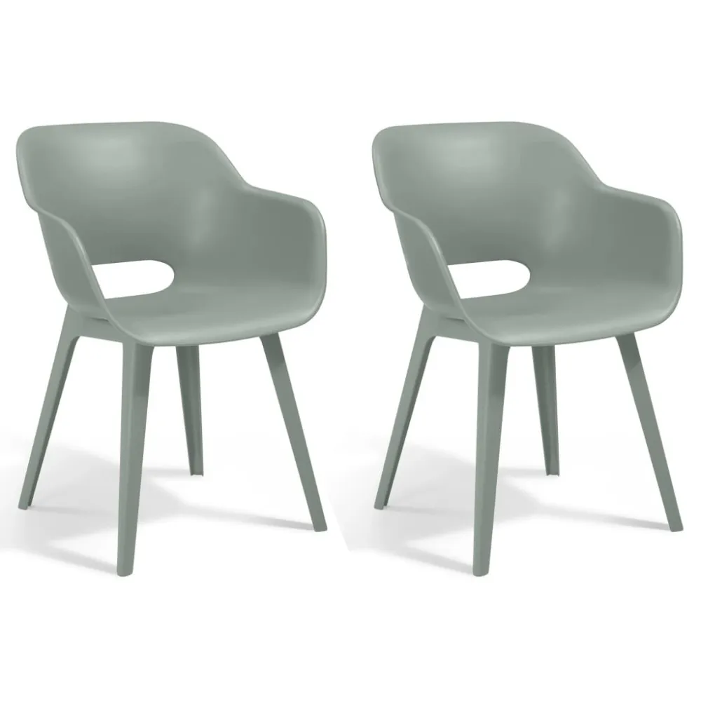 Keter Cadeiras de exterior Akola 2 pcs verde veterano