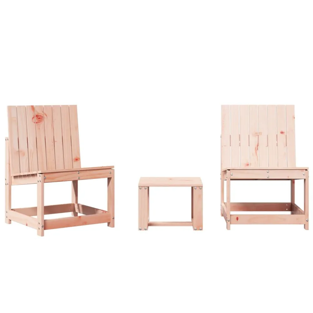 3 pcs conjunto lounge de jardim madeira de douglas maciç