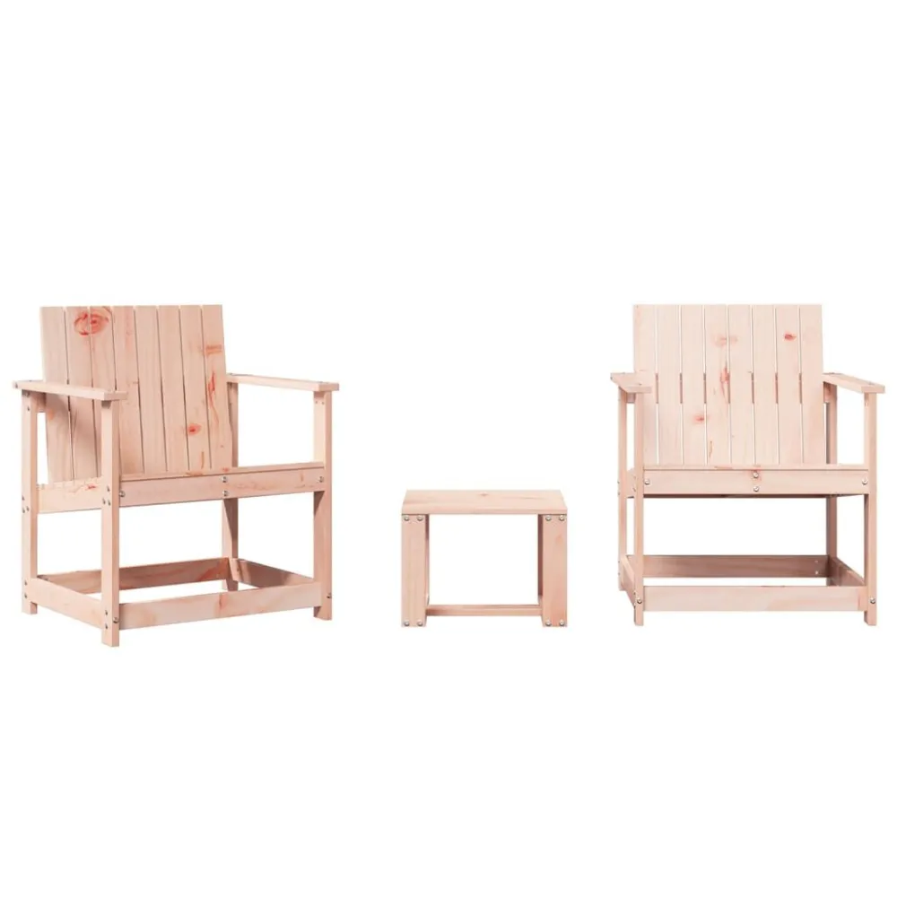 3 pcs conjunto lounge de jardim madeira de douglas maciç