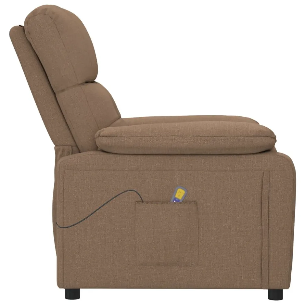 Poltrona de massagens reclinável tecido castanho