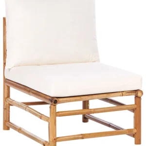 Poltrona modular de jardim CERRETO Madeira de bambu Branco creme