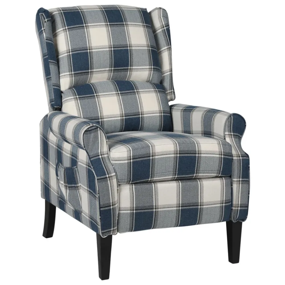 Poltrona reclinável tecido azul