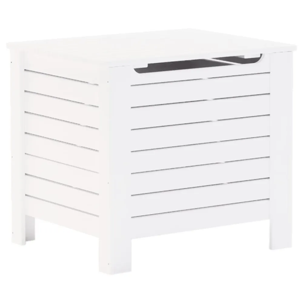 Caixa de arrumação com tampa RANA 60x49x54cm pinho maciço branco | Fácil Montagem