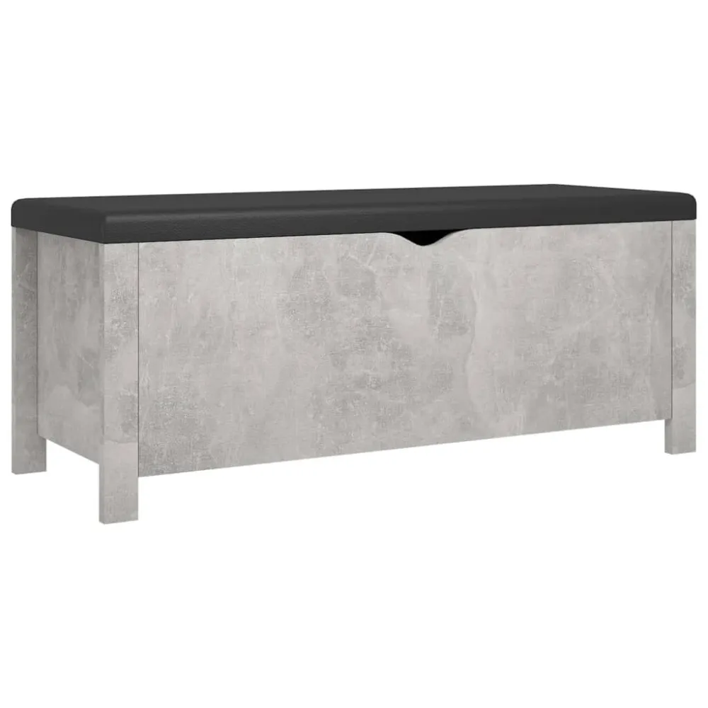 Caixa arrumação com almofadão contrap. 105x40x45cm cinza cimento com Alç